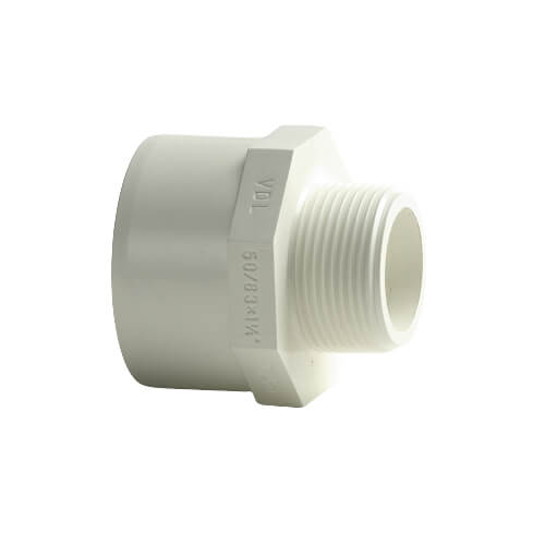 VdL PVCU Draadeind, bu.dr. PN16 PVC Fittingen wit Stadex